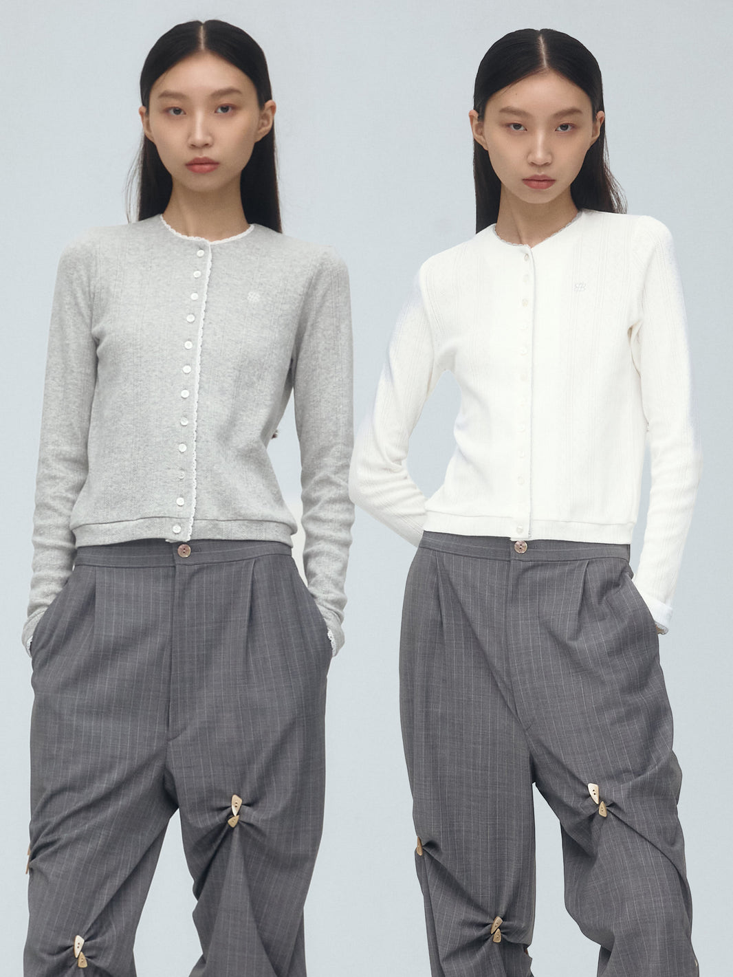 lace trim eyelet cardigan