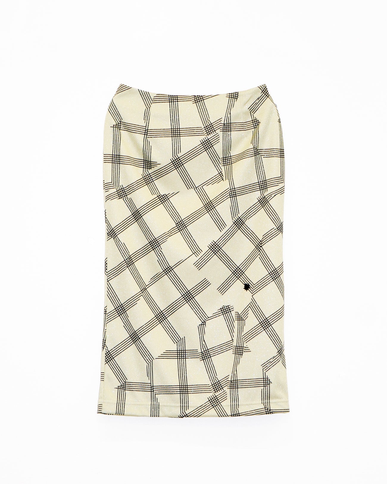 Metallic Check Print Tight Skirt
