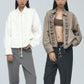 ruffled zip blouson