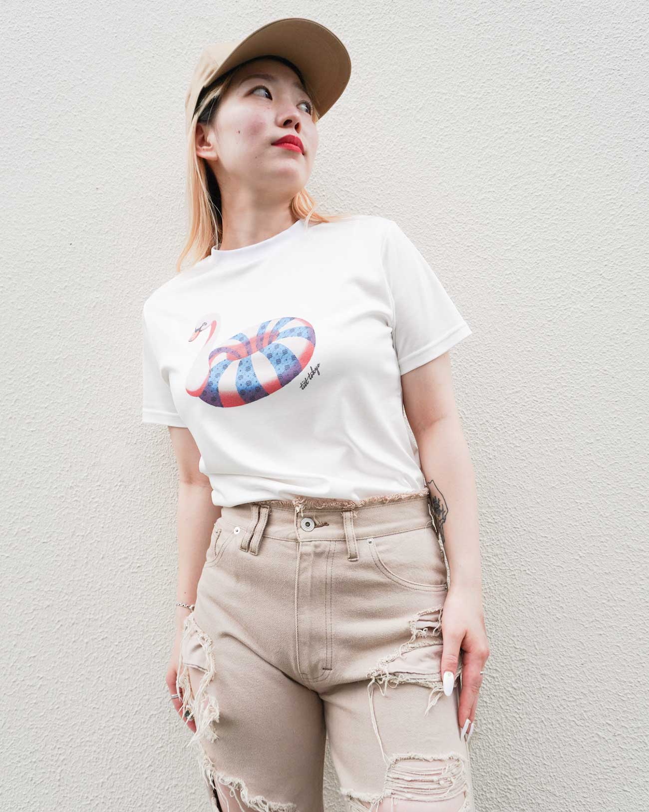 【HOHOEMI × tiit tokyo】original T shirt (white)