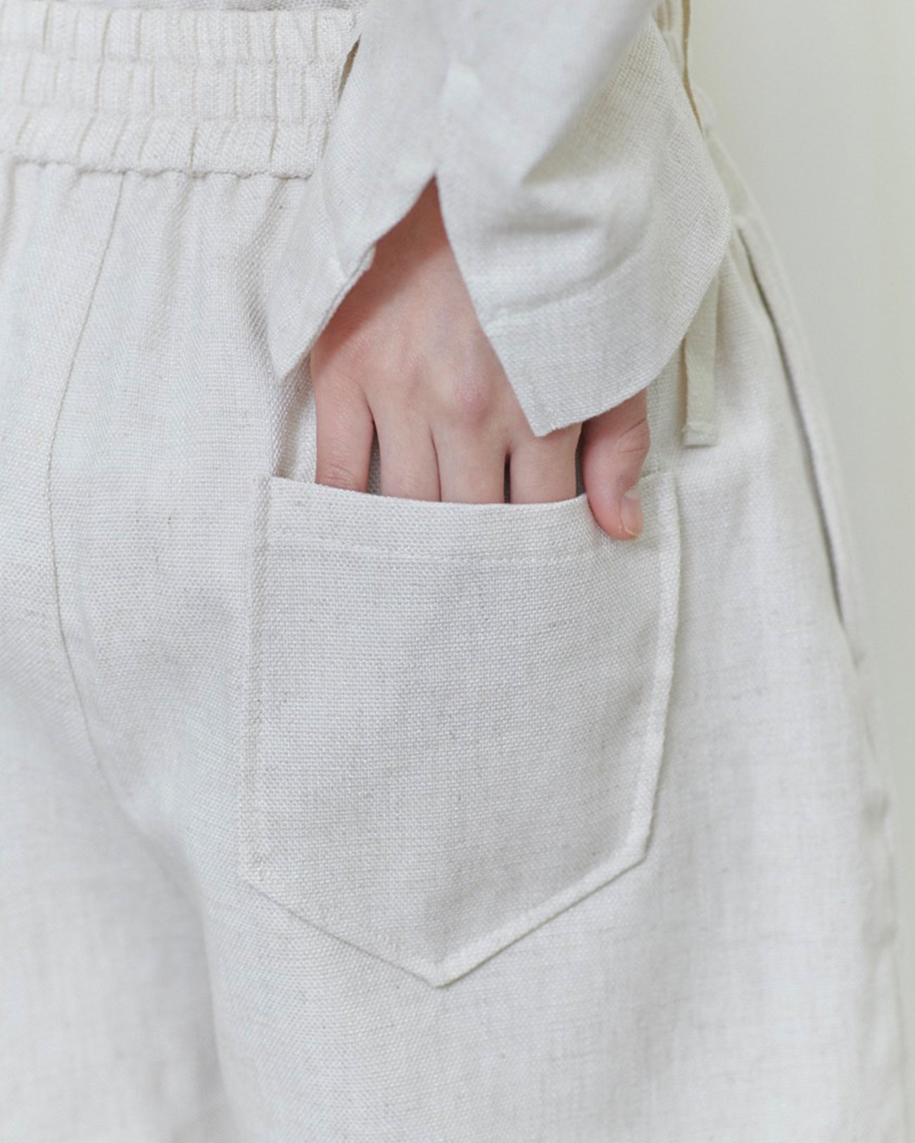 linen blend short pants