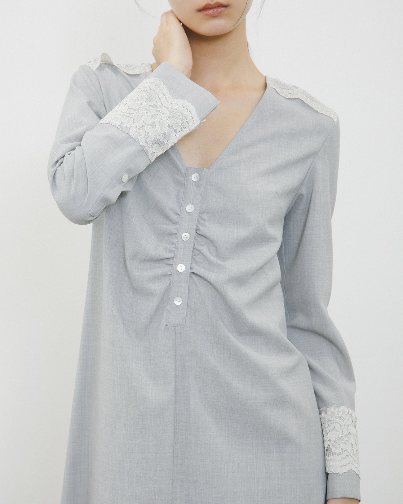 lace combination dress
