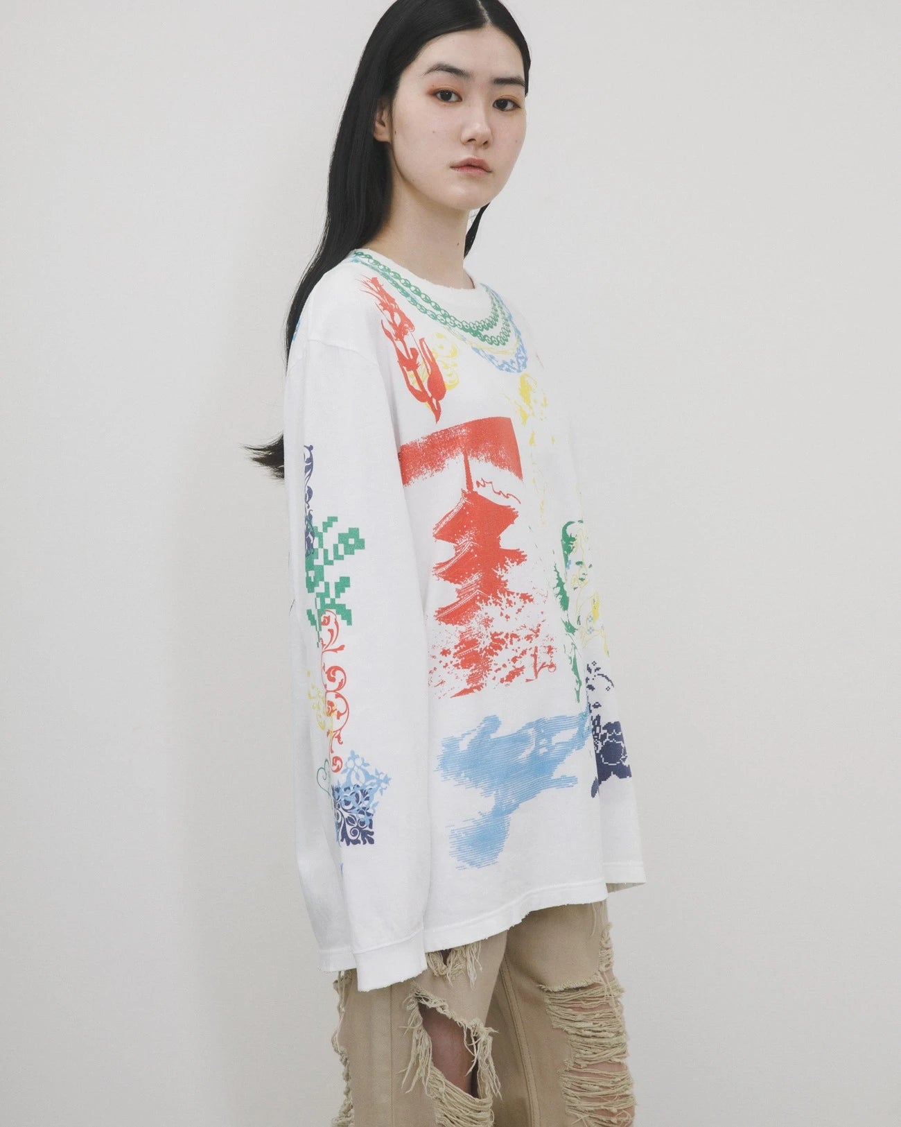 グラフィックロングTシャツ