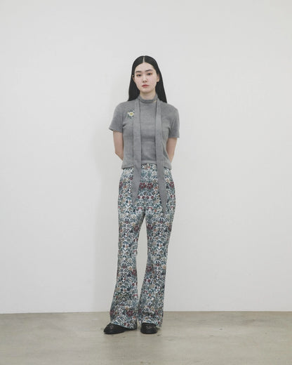 タイ付きファジーTシャツ