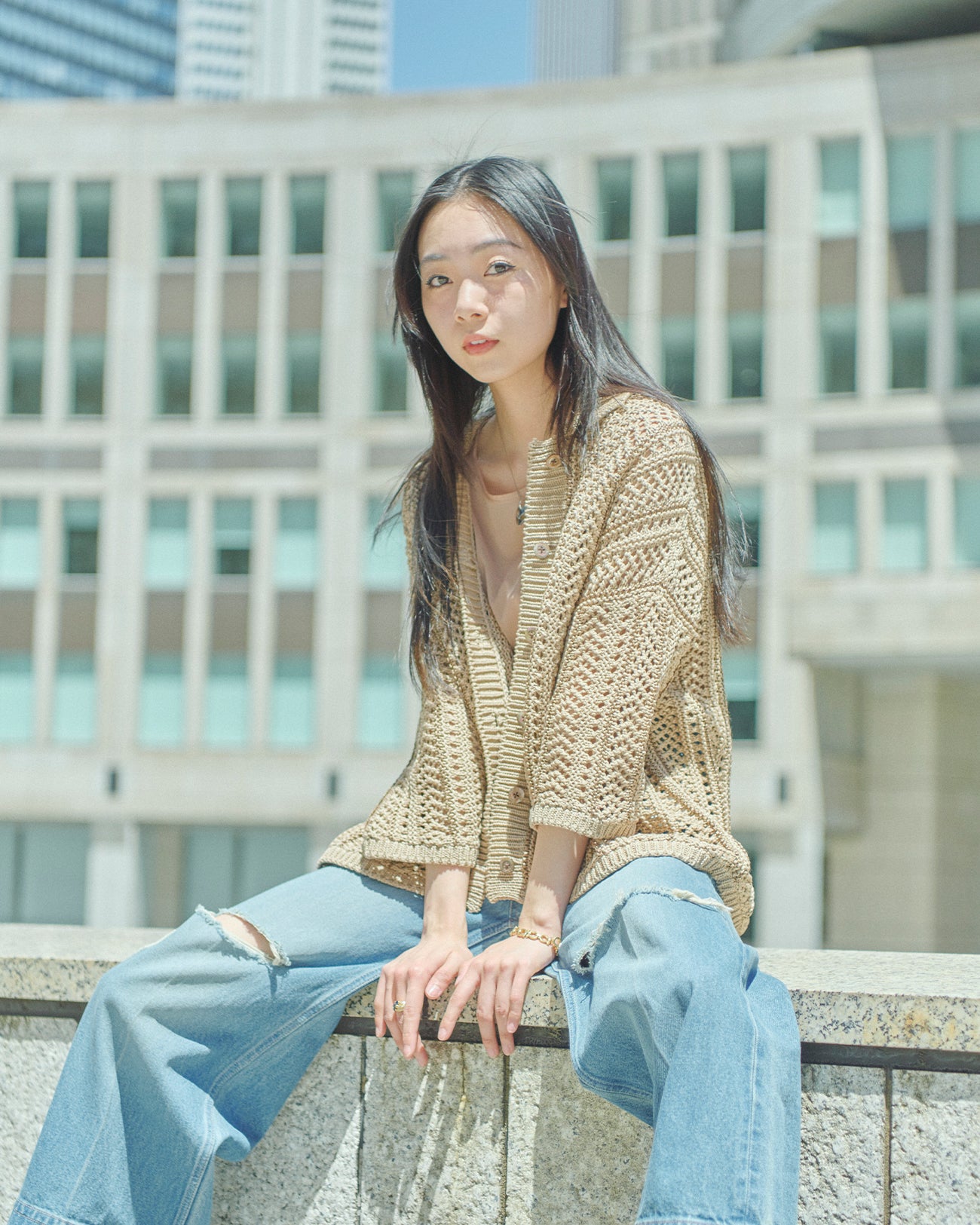 tiit tokyo 2022aw】mix knit cardigan-