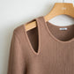 open shoulder knit pullover